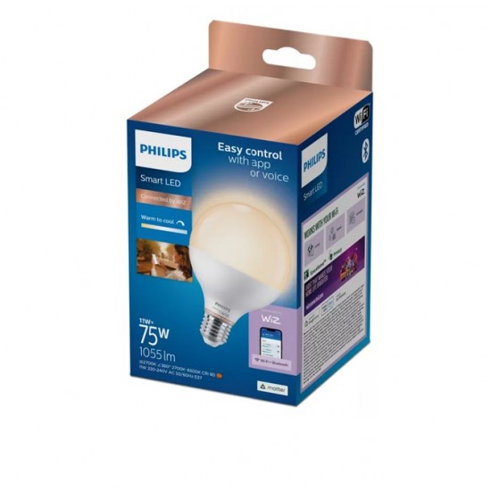 Philips Smart with WiZ Led lamp E27, G95, 11W, 1055Lm, 2700K 871951437260300 - Smart lamps