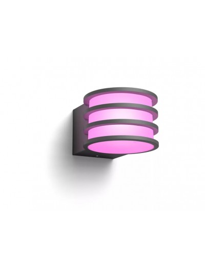 Smart Външно осветление - Philips HUE Lucca Led Градински аплик, алуминий, антрацит RGBW, вкл.1xE27 8.1W 929004308401