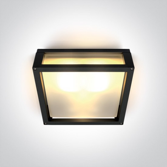 One light Аплик за монтаж на открито, E27, 2x12W, IP54 67420B/B - Плафониери и аплици външни