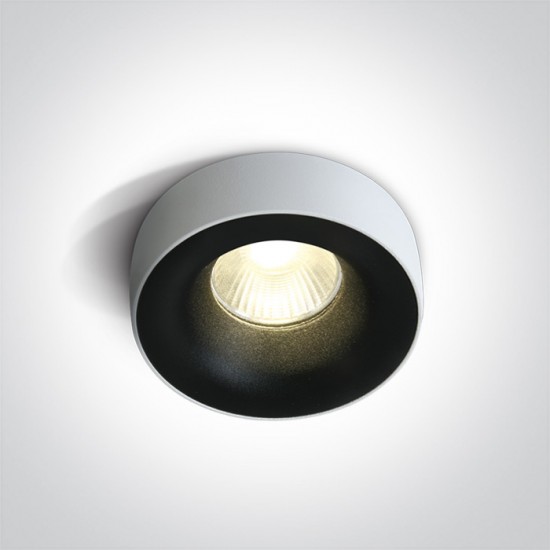 One light LED луна за вграждане, фиксирана, 12W топла бяла светлина 10112R/B/W - Луни за вграждане