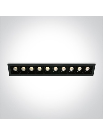 Интериорно осветление - One light LED луна за вграждане, фиксирана, правоъгълна, 10х2W, топла бяла светлина 50902B/B/W