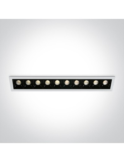 Интериорно осветление - One light LED луна за вграждане, фиксирана, правоъгълна, 10х2W, топла бяла светлина 50902B/W/W
