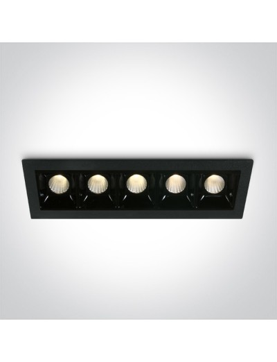 Интериорно осветление - One light LED луна за вграждане, фиксирана, правоъгълна, 5x2W, топла бяла светлина 50502B/B/W