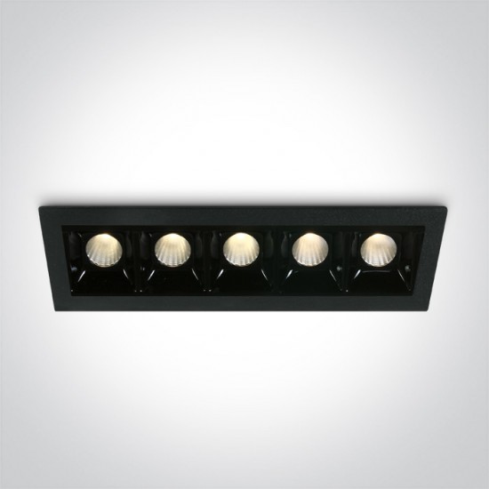 One light LED луна за вграждане, фиксирана, правоъгълна, 5x2W, топла бяла светлина 50502B/B/W - Луни за вграждане