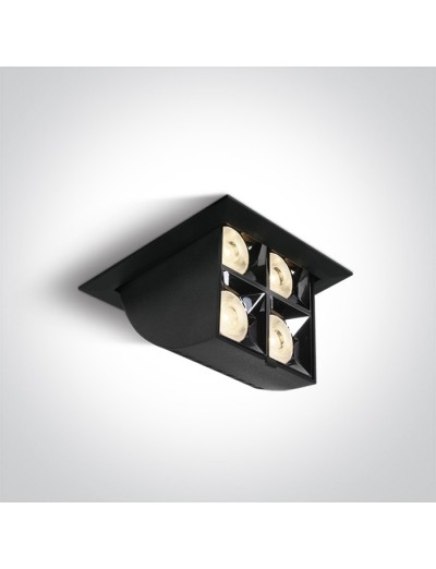 Интериорно осветление - One light LED Спот с основа за вграждане, четворен 16W, топла бяла светлина 51406B/B/W