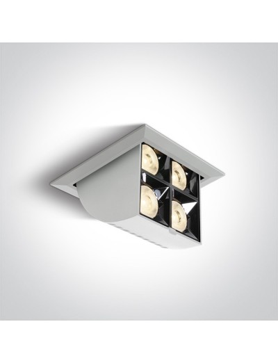 Интериорно осветление - One light LED Спот с основа за вграждане, четворен 16W, топла бяла светлина 51406B/W/W