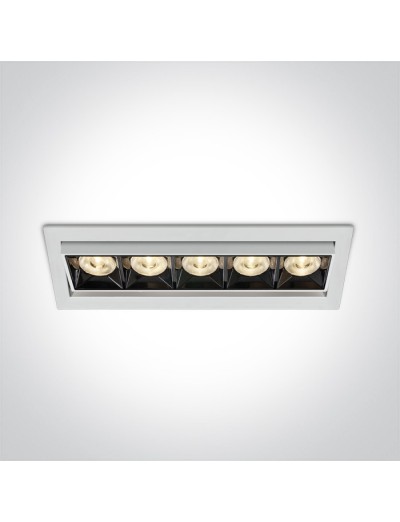 Интериорно осветление - One light LED Спот с основа за вграждане, петорен 20W, топла бяла светлина 51506B/B/W