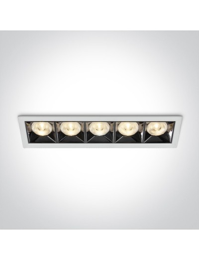 Интериорно осветление - One light LED луна за вграждане, фиксирана, правоъгълна, 20W, топла бяла светлина 50506B/W/W