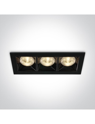 Интериорно осветление - One light LED луна за вграждане, фиксирана, правоъгълна, 3х4W, топла бяла светлина 50306B/B/W