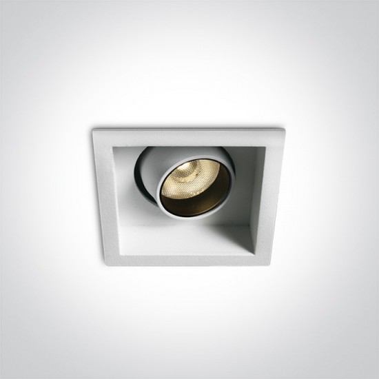 One light LED recessed spot, adjustable, square 6W, warm white light 51106M/W/W