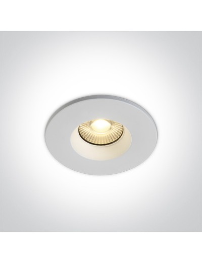 Интериорно осветление - One light влагозащитена LED луна за вграждане, фиксирана,  7W, IP65, топла бяла светлина 10107DF/W