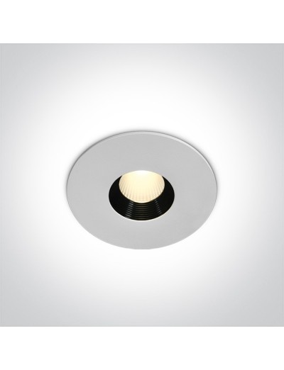 Интериорно осветление - One light влагозащитена LED луна за вграждане, фиксирана,  8W, IP54, топла бяла светлина 10108H/W/W