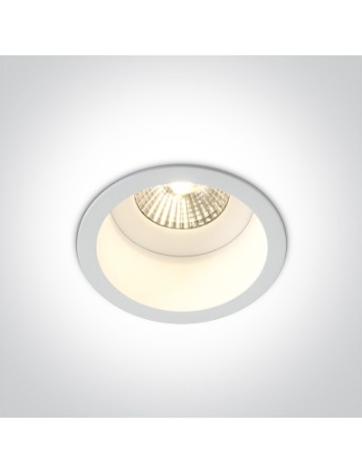Интериорно осветление - One light влагозащитена LED луна за вграждане, фиксирана,  7W, IP54, неутрална светлина 10107WD/W/C
