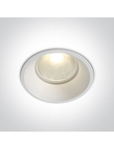 Интериорно осветление - One light влагозащитена LED луна за вграждане, фиксирана,  12W, IP44, топла светлина 10112TP/W/EW