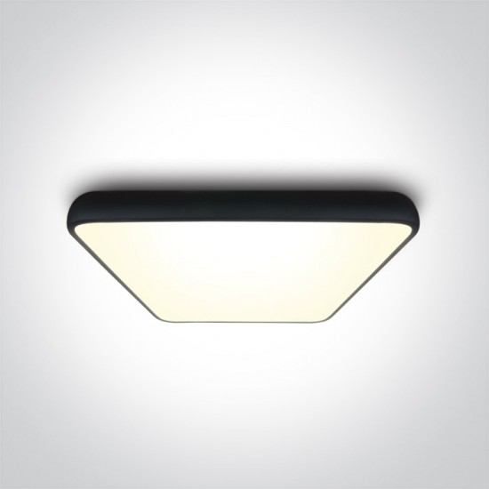 One Light Плафониера LED 62W топла бяла светлина, черна 62160A/B/W - Плафониери и аплици