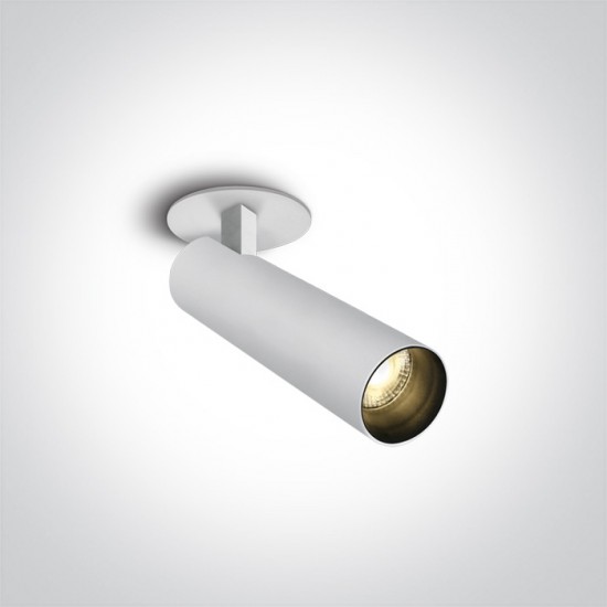 One light LED Спот с основа за вграждане, регулируем, 12W, топла бяла светлина 11112RA/W/W - Луни за вграждане