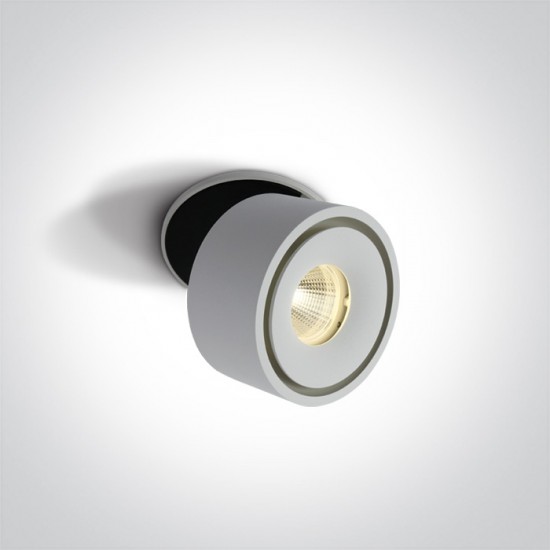 One light LED Спот с основа за вграждане, регулируем, 8W, топла бяла светлина 11108LA/W/W - Луни за вграждане