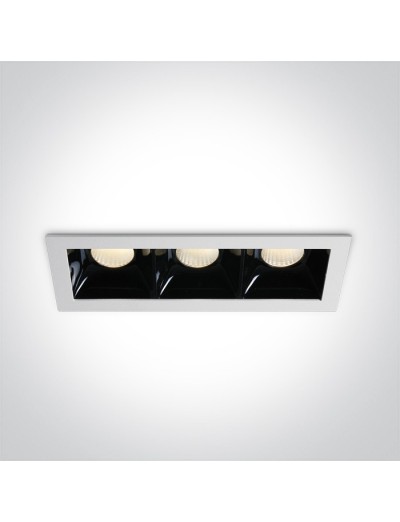 Интериорно осветление - One light LED луна за вграждане, фиксирана, правоъгълна, 3х6.5W, топла бяла светлина 50307B/W/W