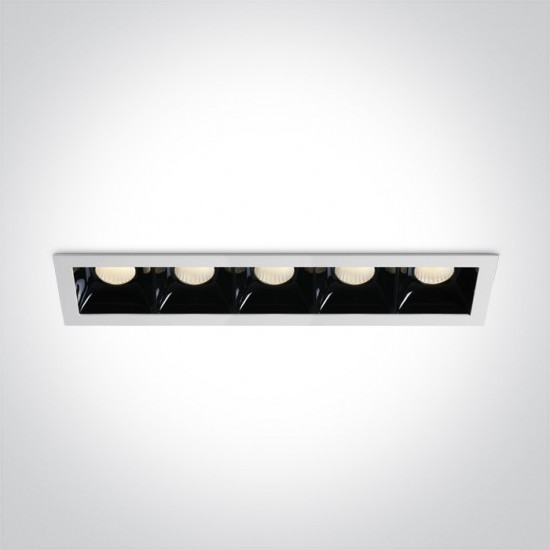 One light LED луна за вграждане, фиксирана, правоъгълна, 5х6.5W, топла бяла светлина 50507B/W/W - Луни за вграждане