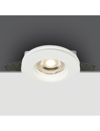 Интериорно осветление - One light Луна за вграждане гипсова, GU10, фиксирана, бяла 10105GT1