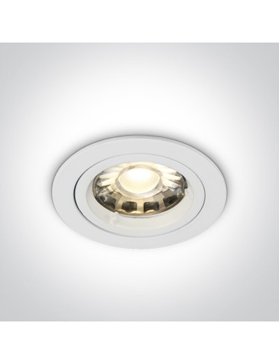 Интериорно осветление - One light Луна за вграждане, GU10 фиксирана бяла, 10105GU/W