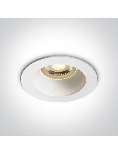 Интериорно осветление - One light Луна за вграждане, GU10 фиксирана, бяла 10105M/W/W