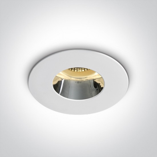 One light Луна за вграждане, GU10, фиксирана, бяло и хром 10105MD/W/C - Луни за вграждане