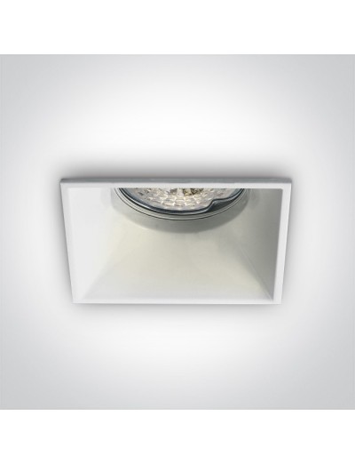 Интериорно осветление - One light Луна за вграждане, квадратна, GU10, 50W, бяла 50105TG/W