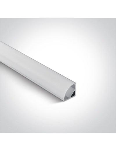 LED ленти и профили - One light Профил за LED лента триъгълен, 2м, с дифузер 7908A/AL