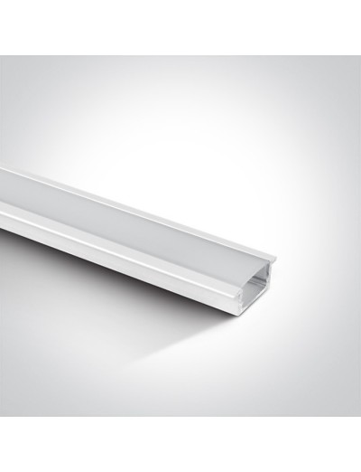 LED ленти и профили - One light Профил за LED лента за вграждане, 2м с дифузер 7902R/W