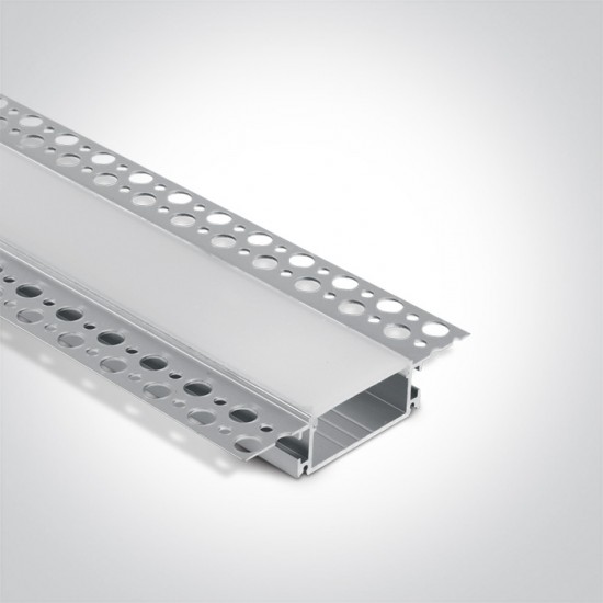 One light Профил за LED лента за вграждане, 2м с дифузер 7906R/W - LED ленти
