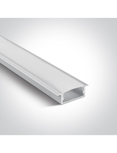 LED ленти и профили - One light Профил за LED лента за вграждане, 2м с дифузер 7906R/W