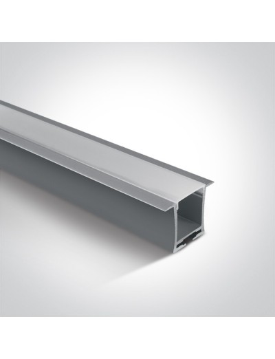 LED ленти и профили - One light Профил за LED лента за вграждане, 2м с дифузер 7912R/AL