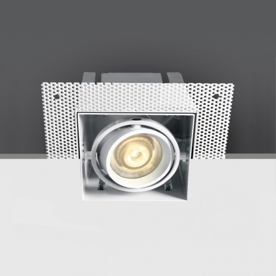 One light луна за вграждане, квадратна, регулируема, GU10, 50W, 51010TR/W - Луни за вграждане