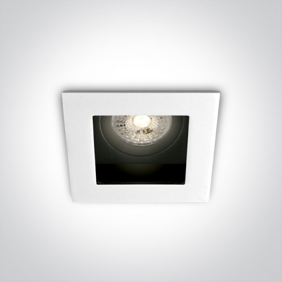 One light луна за вграждане, квадратна, регулируема, GU10, 50W, 51105TA/W - Луни за вграждане