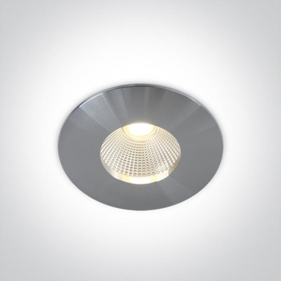 One light влагозащитена LED луна за вграждане, фиксирана,  12W, IP64, топла бяла светлина 10112P/AL/W - Влагозащитени луни за вграждане