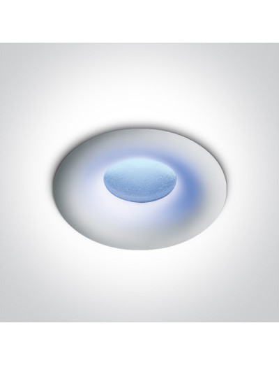 Интериорно осветление - One light влагозащитена LED луна за вграждане, фиксирана, 1W, IP44 синя светлина 10101L/B/W