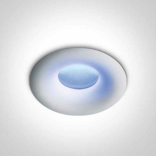 One light влагозащитена LED луна за вграждане, фиксирана, 1W, IP44 синя светлина 10101L/B/W - Влагозащитени луни за вграждане