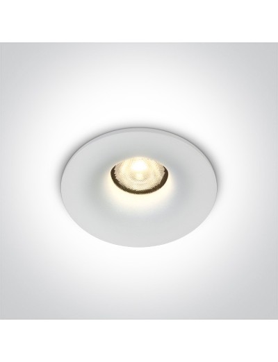 Интериорно осветление - One light влагозащитена LED луна за вграждане, фиксирана,  7W, IP65, топла бяла светлина 10107DB/W/W