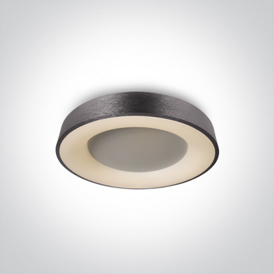 One Light Плафониера LED 40W, BRUSHED ANTHRACITE , топла бяла светлина, 62182/BAN/W - Плафониери