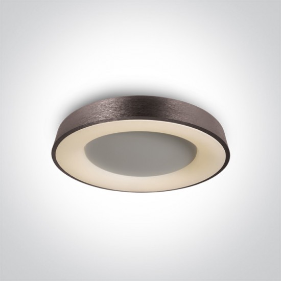 One Light Плафониера LED 50W топла бяла светлина, кафяво 62182A/BBR/W - Плафониери и аплици