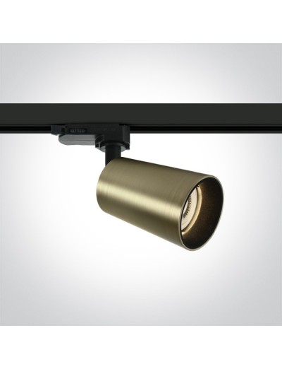 Интериорно осветление - One light Спот за шина GU10, 10W, месинг 65105CT/BBS