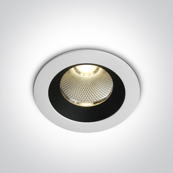 One light влагозащитена LED луна за вграждане, фиксирана,  12W, IP65, топла бяла светлина 10110P/W/W - Влагозащитени луни за вграждане