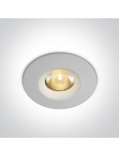 Интериорно осветление - One light влагозащитена LED луна за вграждане, фиксирана, 3W, IP65, топла бяла светлина 10103M/W/W