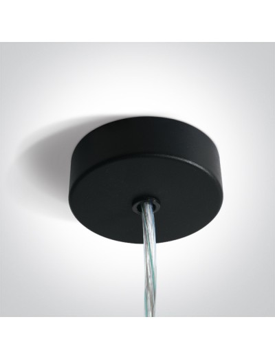 LED ленти и профили - One light Черна кръгла основа за окачване на профили 050122/B