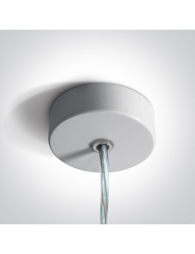LED ленти и профили - One light Бяла кръгла основа за окачване на профили 050122/W