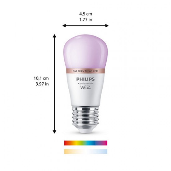 Philips Smart with WiZ Led lamp E27, P45, 4.9W, 470Lm, 2200-6500K, RGB 871951443739500