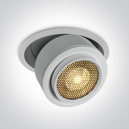 One light Led луна за вграждане Бяла 28W 3000К IP20 15-45deg Регулируема 230V 11128G/W/W - За вграждане
