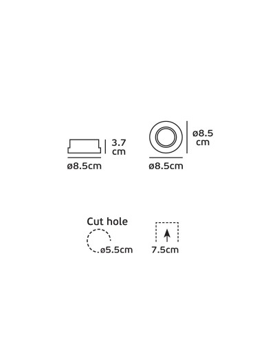 Интериорно осветление - Луна за вграждане GU5.3 бяла IP 65 VK/03058/W