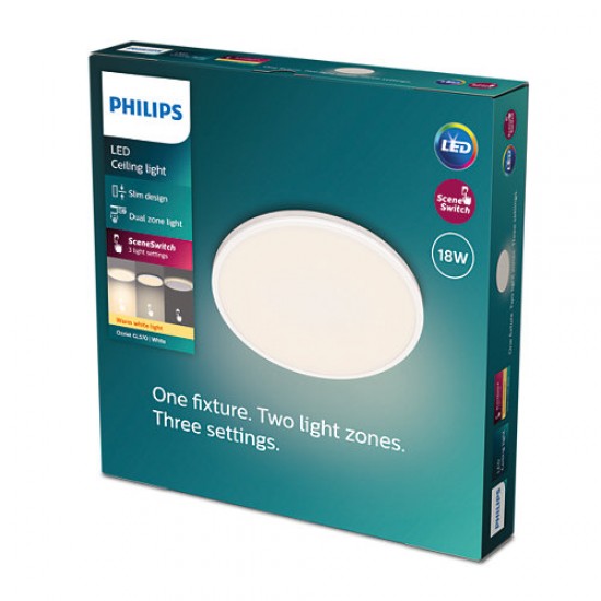 Philips LED Плафониера Ozziet, 2700K, 1800Lm, 18W, 871951443190400 - Плафониери и аплици